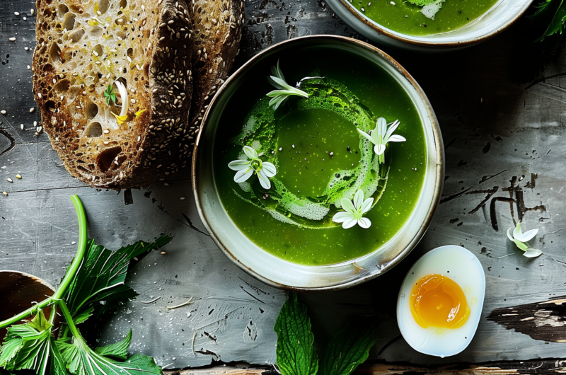Simple Nettle and Garlic Soup